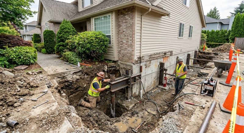 Our team working on Foundation Repair projects in Bulverde, TX