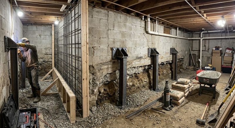 Basement Stabilization in Bulverde, TX