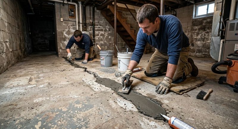 Cracked Basement Floor Repair in Bulverde, TX